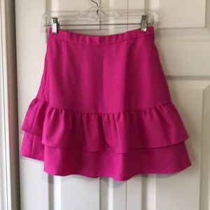 🆕 JCrew hot pink wool mini ruffle skirt